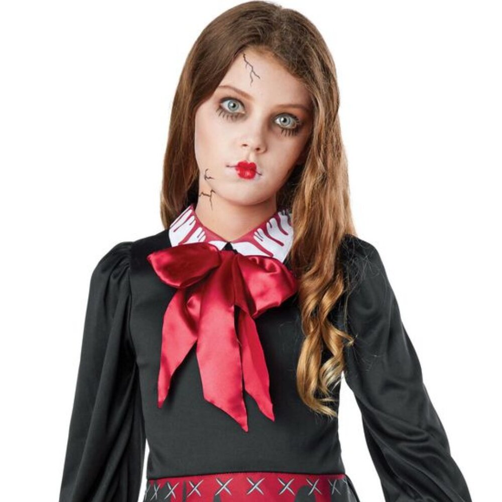 HALLOWEEN GIRLS ZOMBIE BABYDOLL COSTUME - Size M 8-10